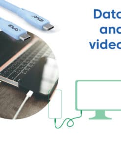 CLUB3D USB C oplaadkabel blauw siliconen & tangle-free - Afbeelding 5