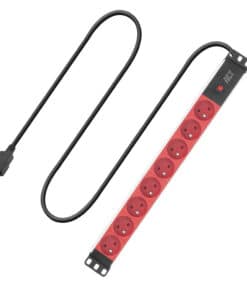 ACT Stekkerdoos PDU 19" C14 IEC60320 8-voudig type E, 3m H05VV-F 3G1.0 Netwerkkabel