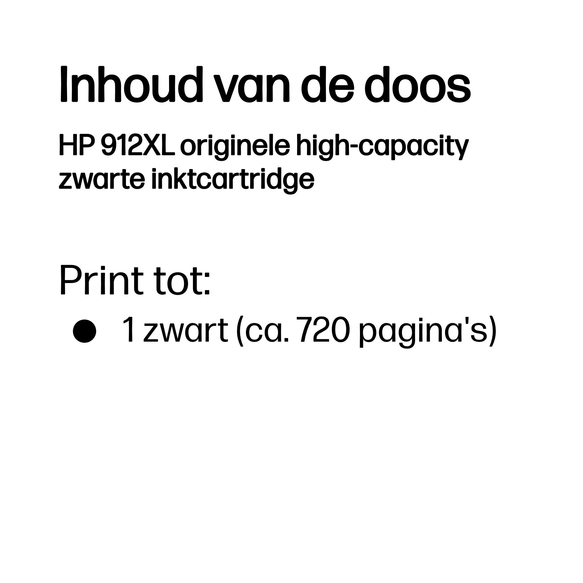 HP 912XL originele high-capacity zwarte inktcartridge - Afbeelding 2