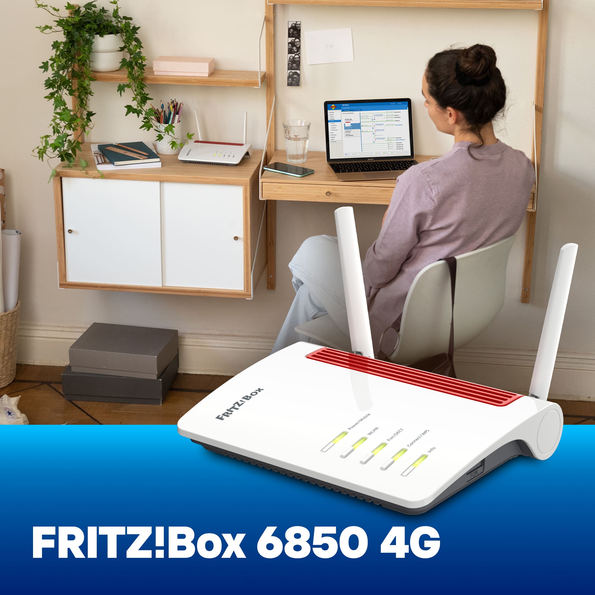 Box FRITZ! 6850 4G International draadloze router Gigabit Ethernet Dual-band (2.4 GHz / 5 GHz) Wit - Afbeelding 5