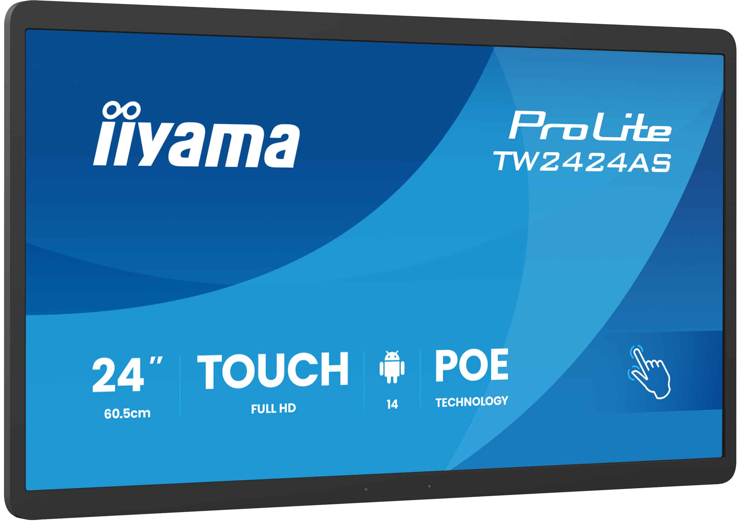 iiyama TW2424AS-B3P beeldkrant Interactief flatscreen 60,5 cm (23.8") Wifi 450 cd/m² Full HD Zwart Touchscreen Type processor Android 24/7