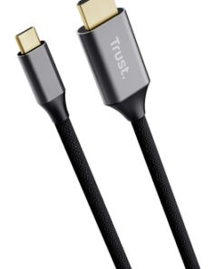 Trust USB-C naar HDMI Kabel 2 m - USB-C naar HDMI kabel – 2 meter – Voor beeldweergave – Zwart/Zilver