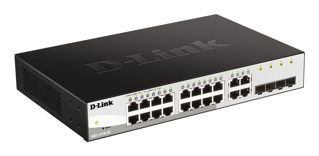 D-Link DGS-1210-20 Managed L2 Gigabit Ethernet (10/100/1000) 1U Zwart - Afbeelding 2