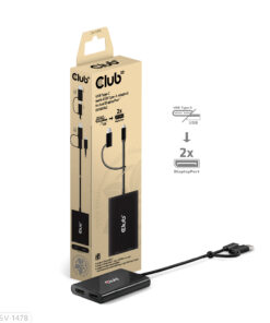CLUB3D USB Type-C (with USB Type-A adapter) to dual DisplayPort™(4K60Hz) Video Splitter