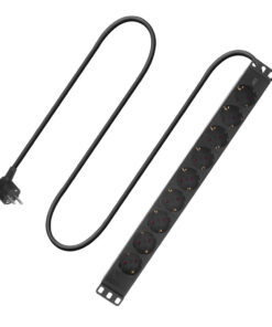 ACT Stekkerdoos PDU 19" CEE7/7 9-voudig type F, 3m H05VV-F 3G1.5 Netwerkkabel