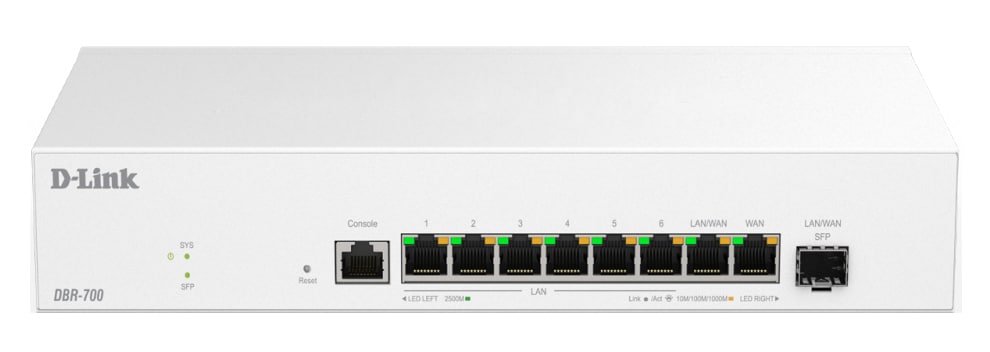 D-Link DBR-700 bedrade router 2.5 Gigabit Ethernet Wit