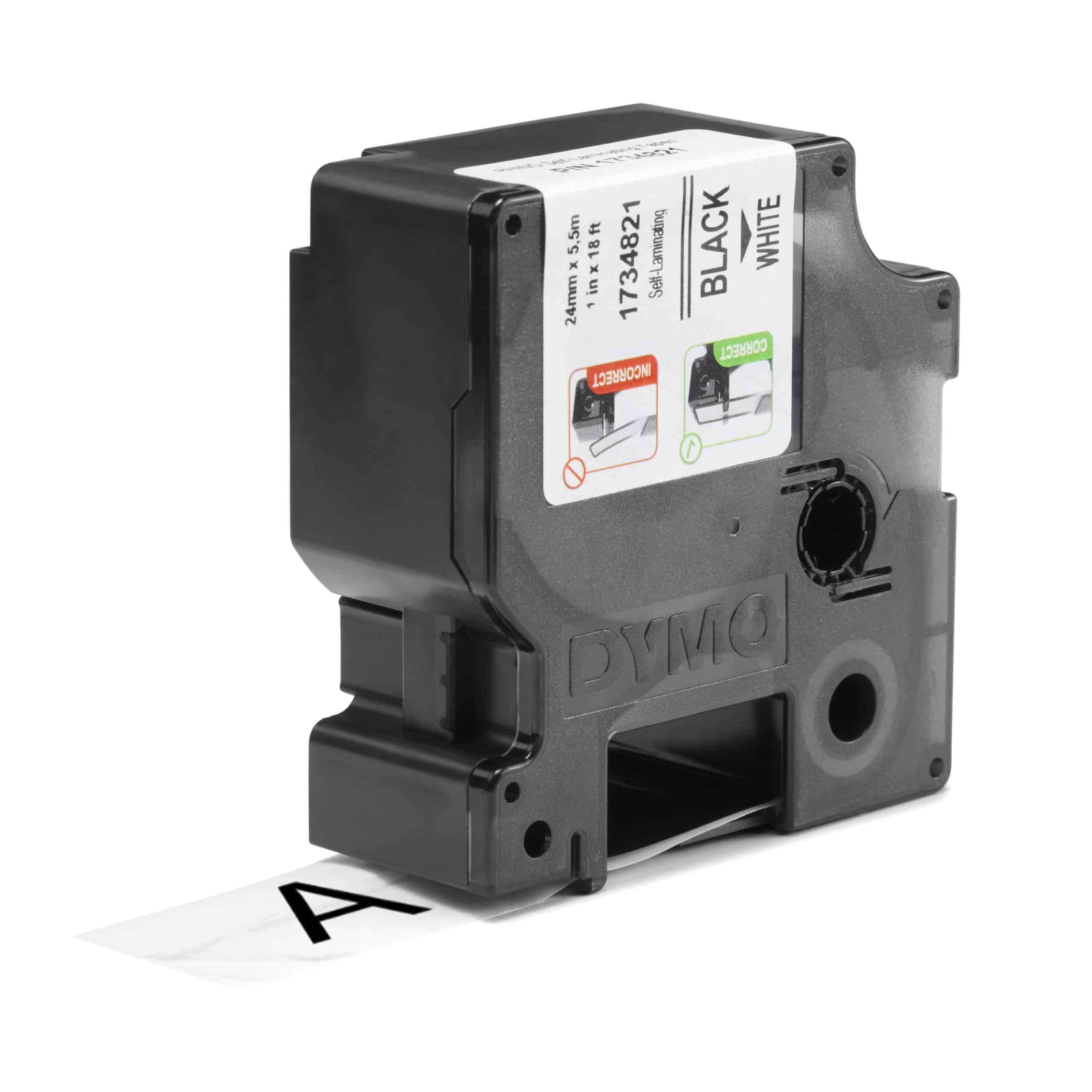 DYMO Rhino industriële Zeflaminerende labels | 24 mm x 5,5 m | zwarte afdruk op wit | voor Rhino labelprinters - Afbeelding 2