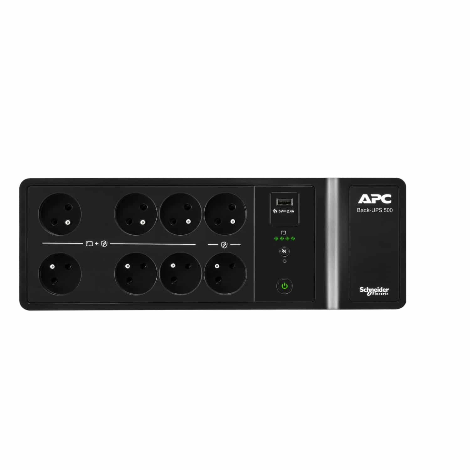 APC Back-UPS BE500G2-FR - Noodstroomvoeding 8x penaarde(België), 500VA, 1 USB oplader, 1 USB datapoort - Afbeelding 2