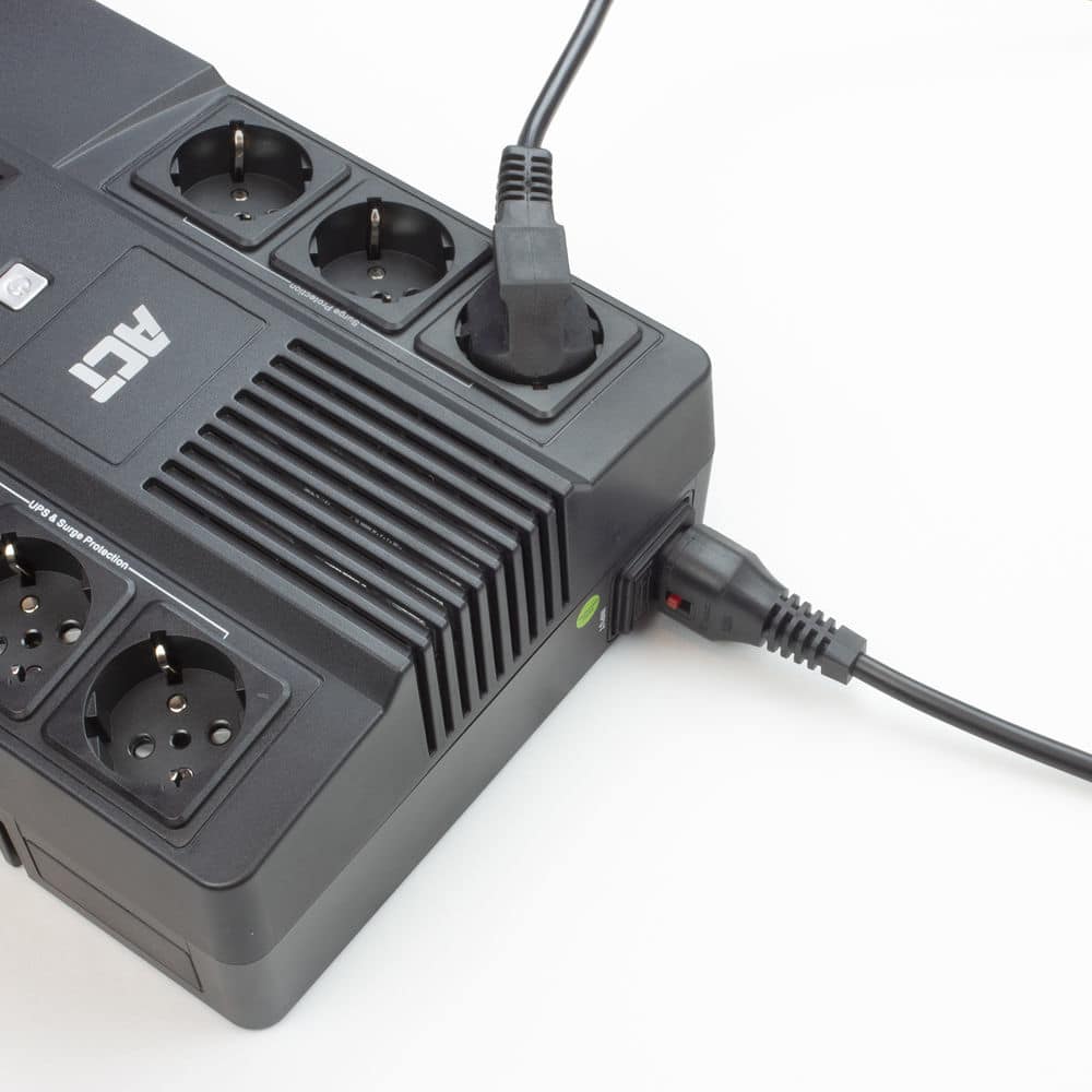 ACT Netsnoer CEE 7/7 male (haaks) - C13 IEC Lock zwart 5 m, EL269S - Afbeelding 3