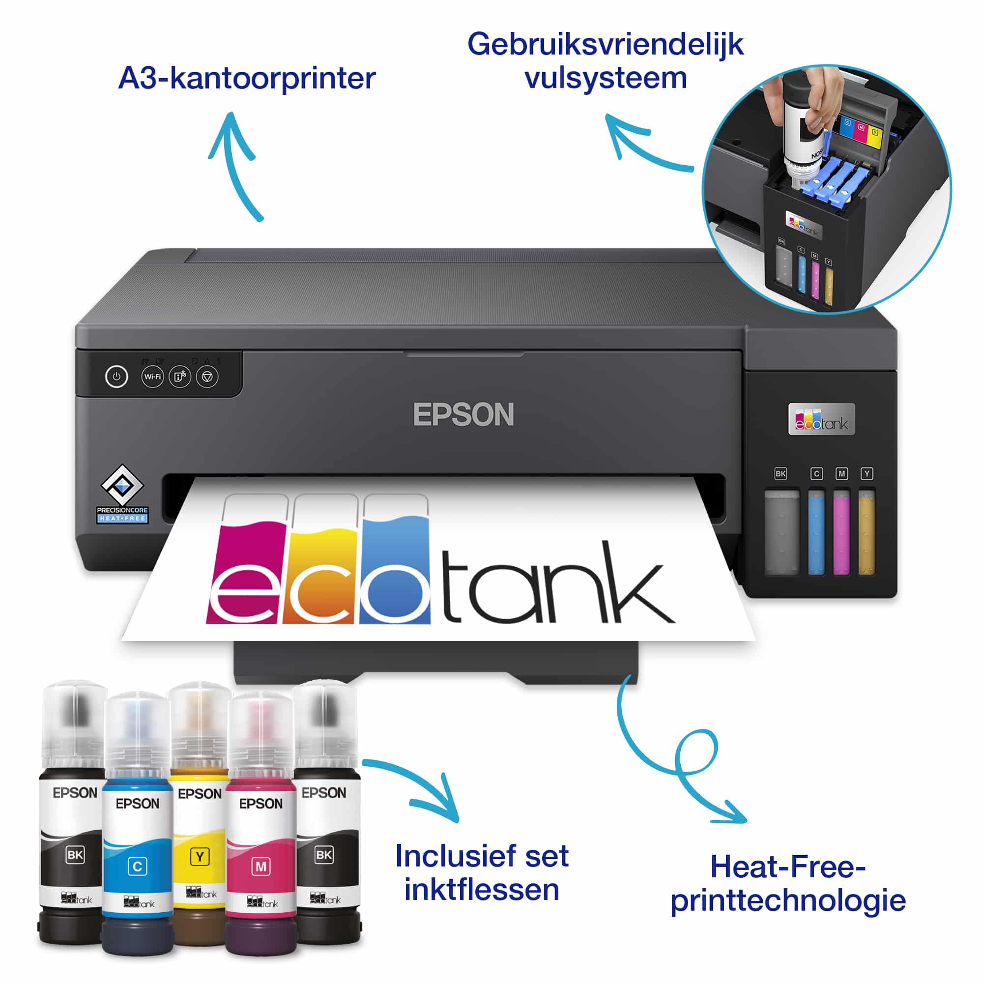 Epson EcoTank ET-14100 A3 Wi-Fi-printer met inkttank, inclusief tot 3 jaar inkt* - Afbeelding 2