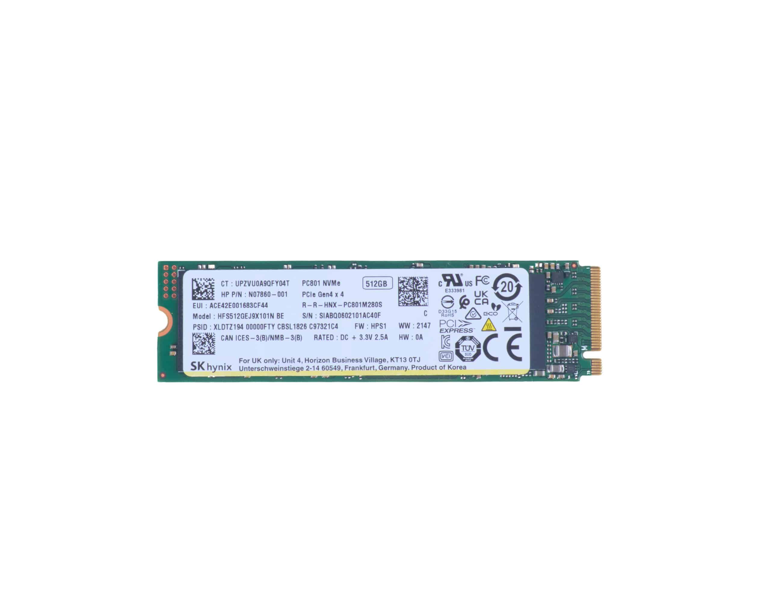 HP 512 GB PCIe-4x4 SSD