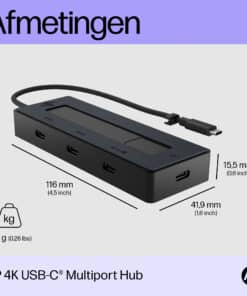 HP 4K USB-C Multiport Hub - Afbeelding 4