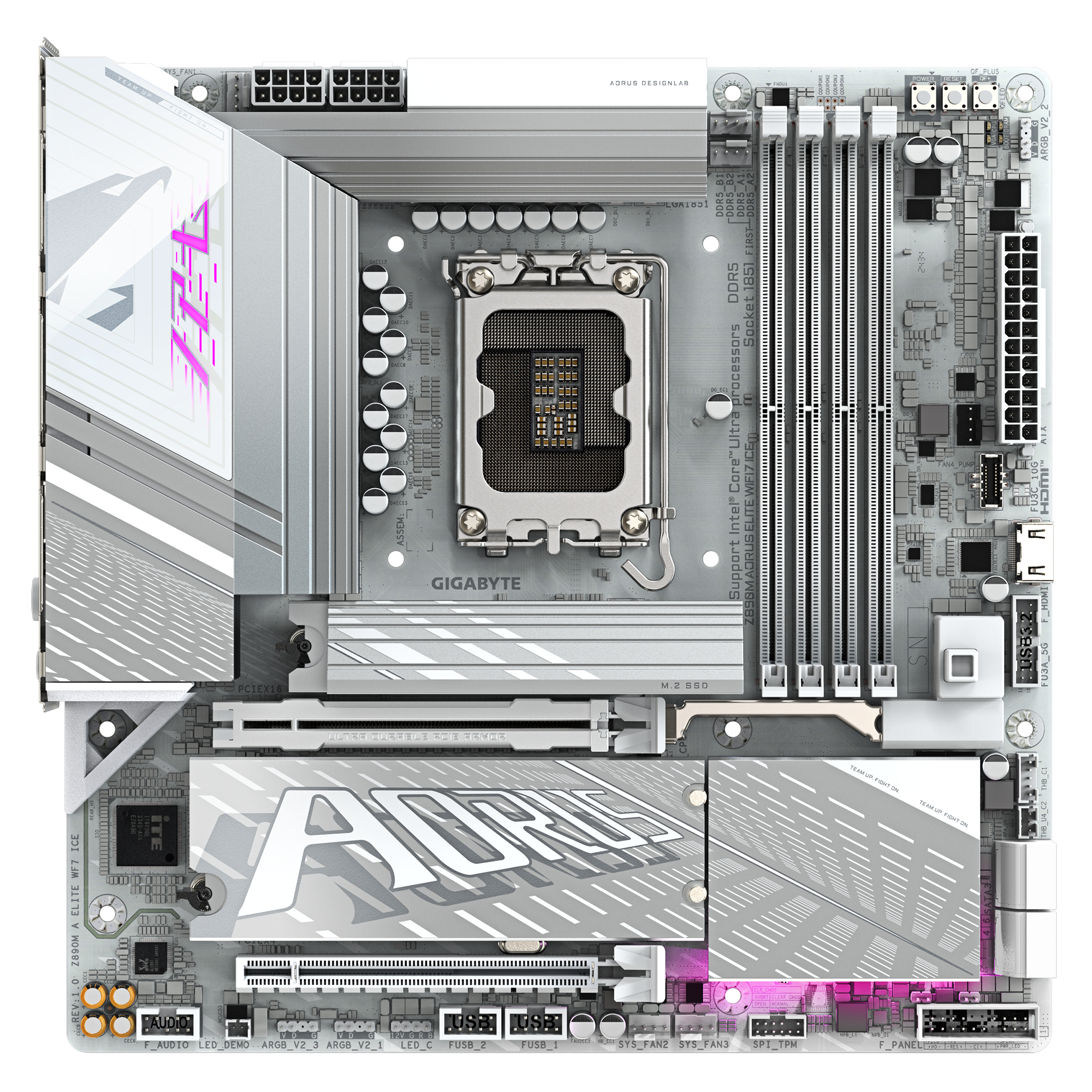 GIGABYTE Z890M AORUS ELITE WIFI7 ICE Intel Z890 LGA 1851 (Socket V1) ATX - Afbeelding 2