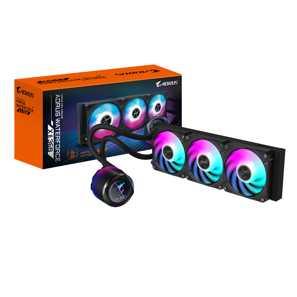 GIGABYTE AORUS WATERFORCE X II 360 Processor Alles-in-één vloeistofkoeler 12 cm Zwart