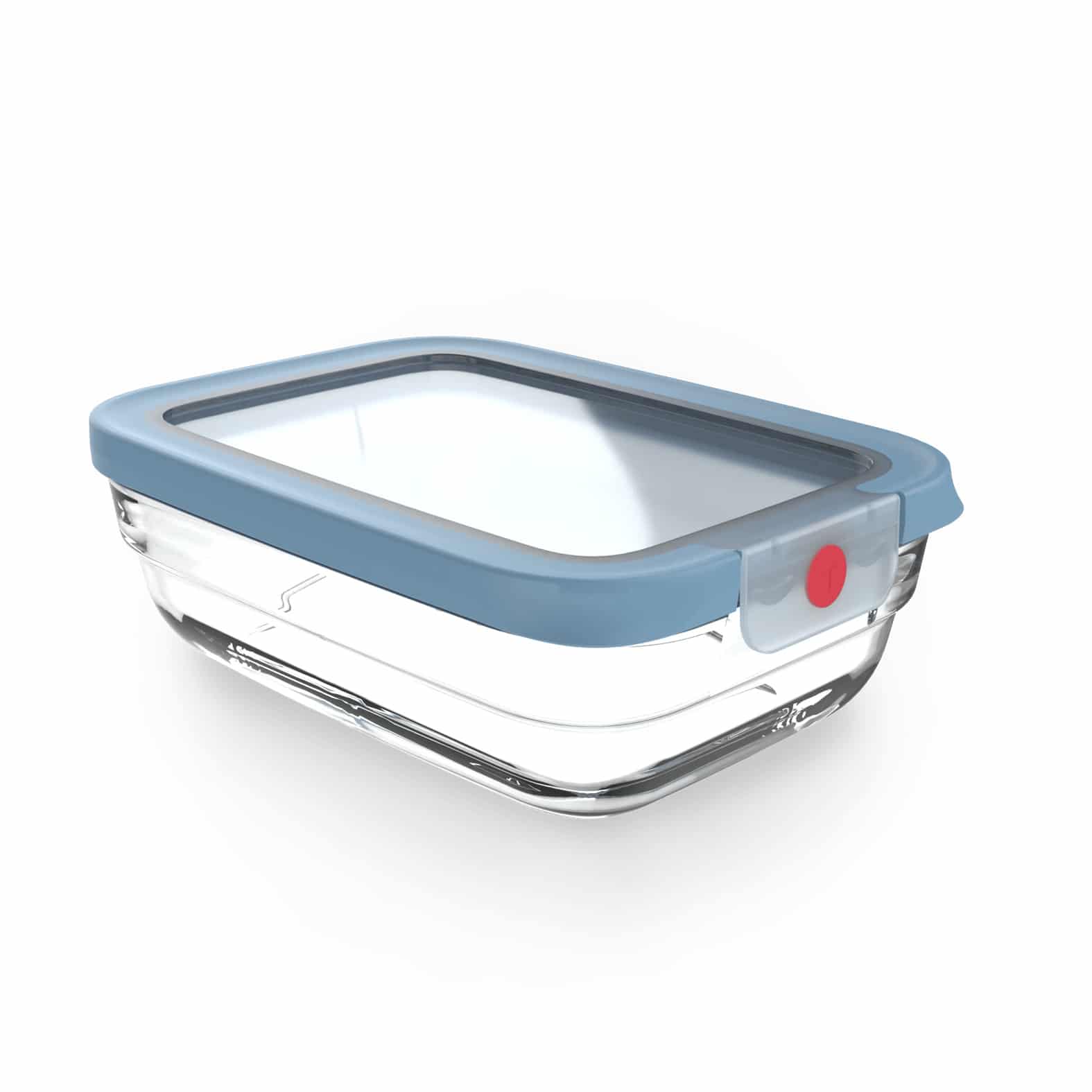 Tefal oneClick Glass N1240210 vershoudbakje 1L, rechthoekig, blauw
