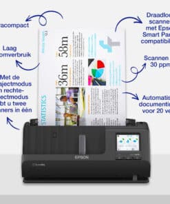 Epson ES-C380W compacte A4-documentscanner met Wi-Fi-connectiviteit en U-traject - Afbeelding 3