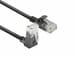 ACT Zwarte 1,5 meter U/UTP CAT6A LSZH slimline patchkabel met RJ45 connectoren, recht naar 90° haaks boven - Afbeelding 6
