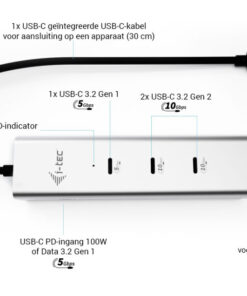 i-tec Metal USB-C Charging HUB 5port with USB-C video 8K + Power Delivery 85W