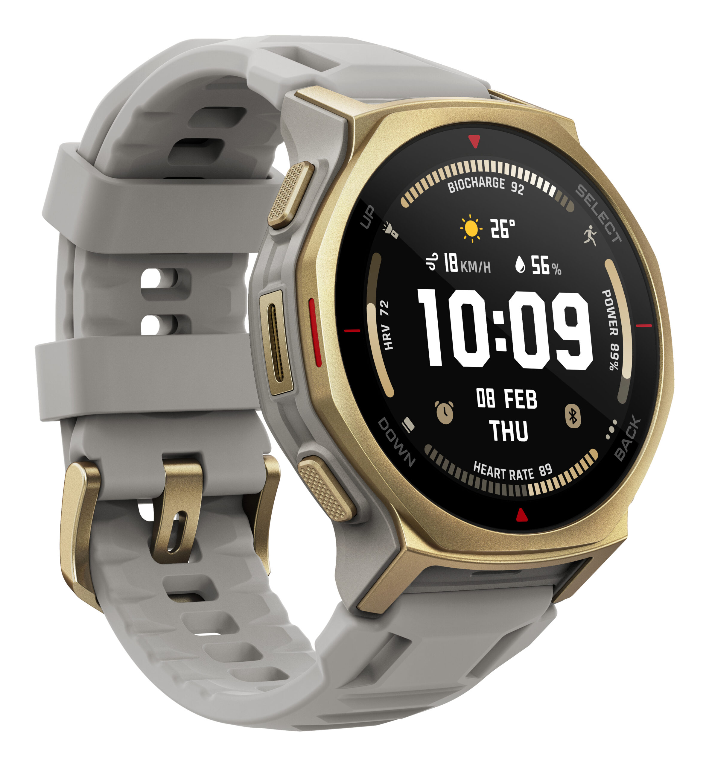 Amazfit T-rex 3 Pro 3,35 cm (1.32") AMOLED 44 mm Digitaal 466 x 466 Pixels Touchscreen Goud Wifi GPS - Afbeelding 5