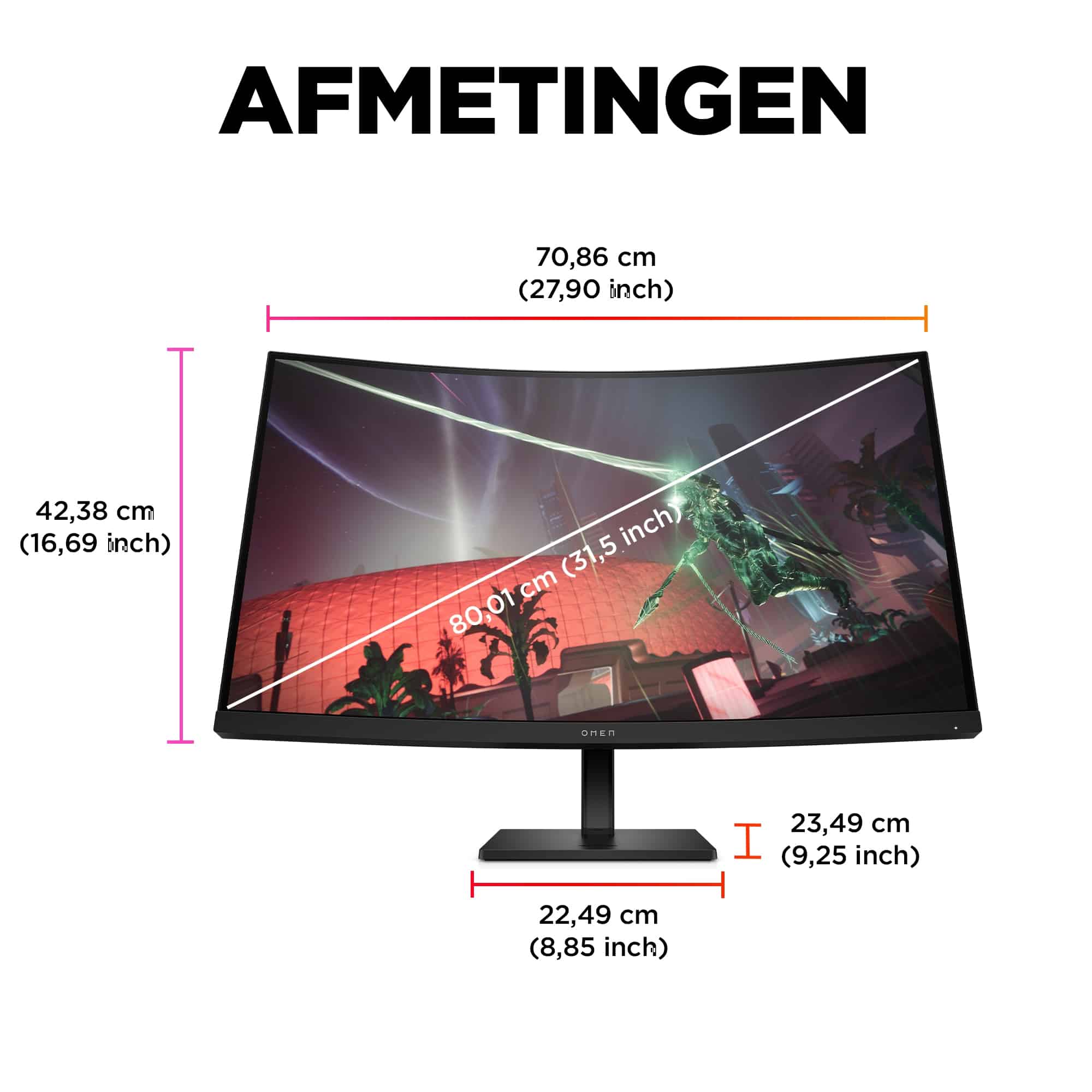OMEN by HP 31,5 inch QHD 165 Hz Curved gaming monitor - OMEN 32c - Afbeelding 8