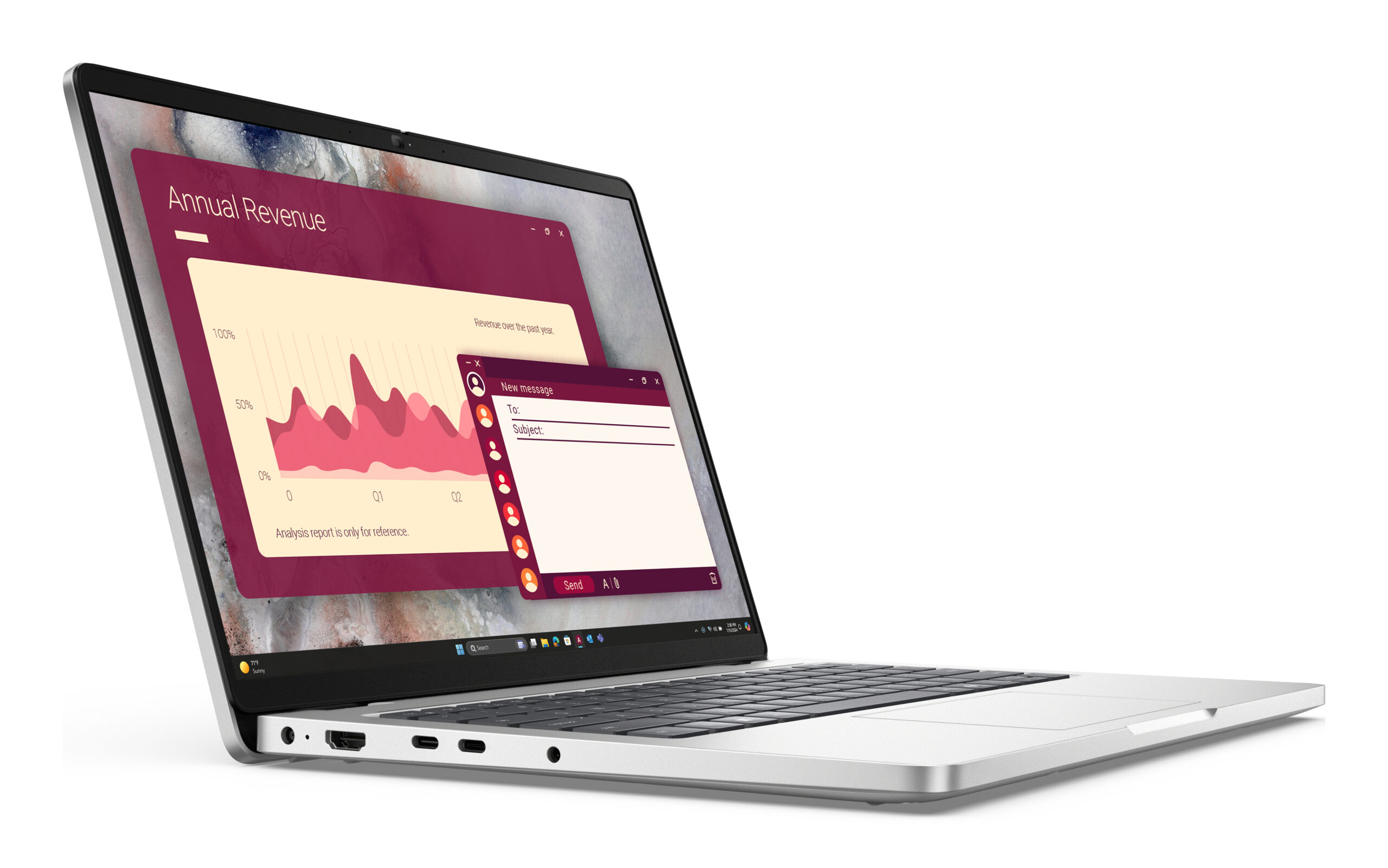 DELL Pro 14 PC14250 Intel Core Ultra 5 235U Laptop 35,6 cm (14") Full HD+ 16 GB DDR5-SDRAM 512 GB SSD Wi-Fi 6E (802.11ax) Windows 11 Pro US International Platina - Afbeelding 2