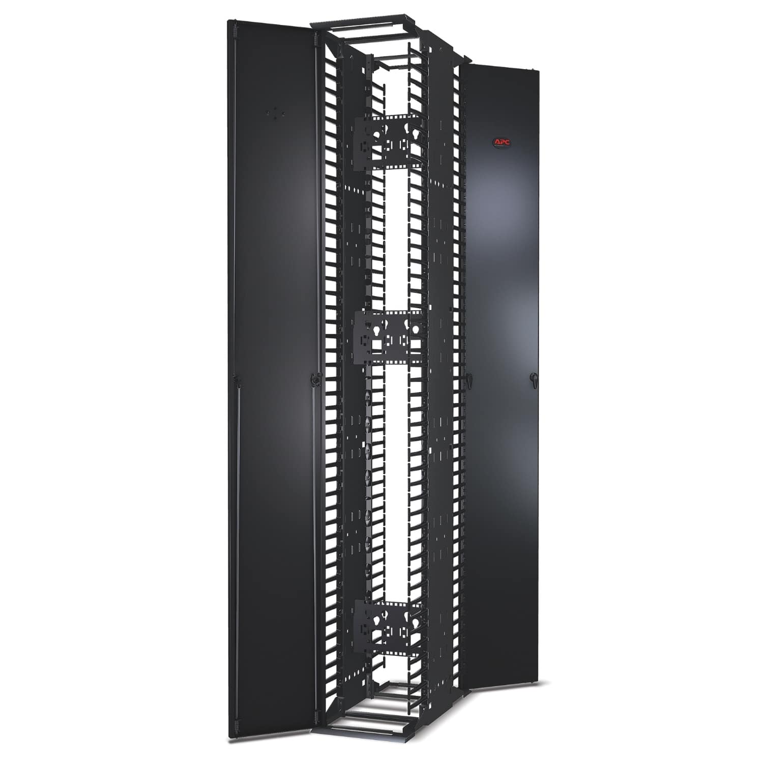 APC Sterke verticale kabelgeleider voor racks met 2 en 4 staanders, hoogte 231 cm x breedte 30,5 cm, dubbelzijdig met deuren - Afbeelding 5