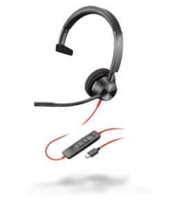 HP Poly Blackwire 3310 Monaural USB-C Headset + USB-C/A adapter - Afbeelding 5