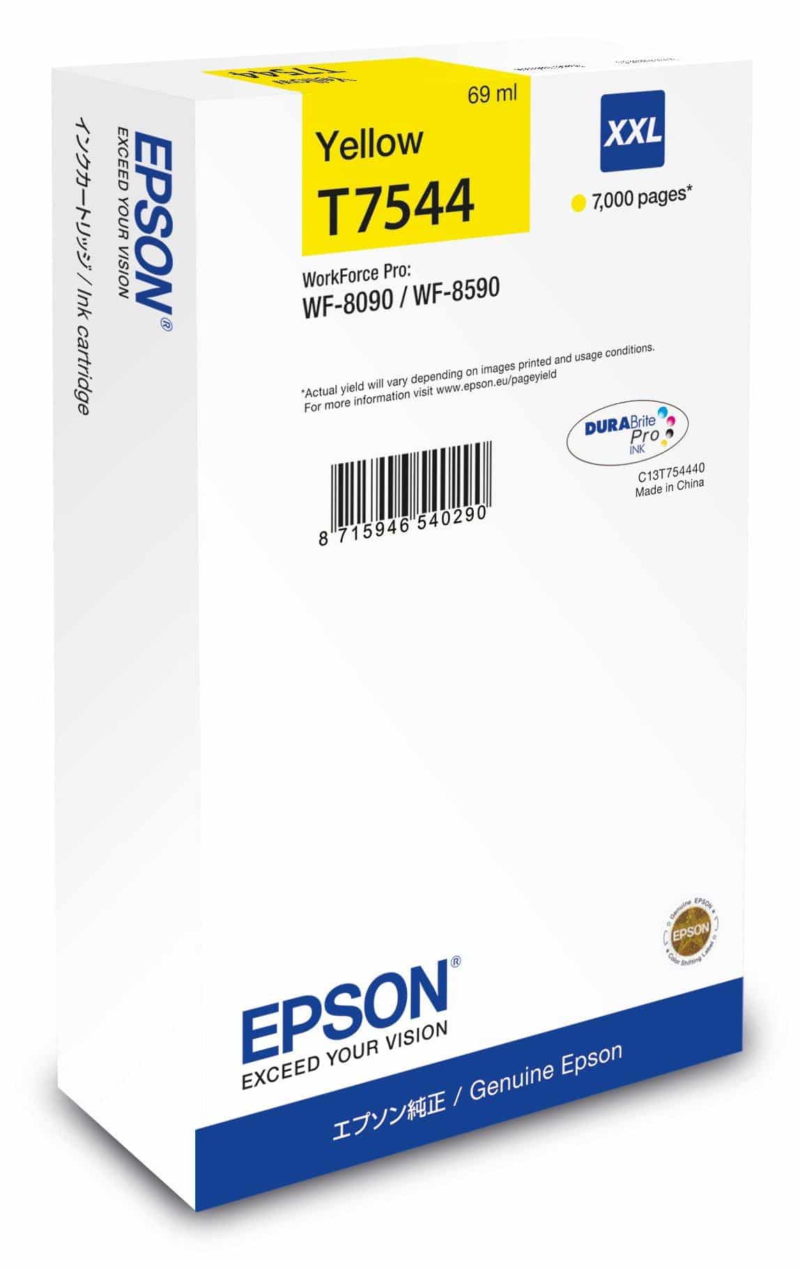 Epson C13T75444N inktcartridge 1 stuk(s) Origineel Extra (Super) hoog rendement Geel