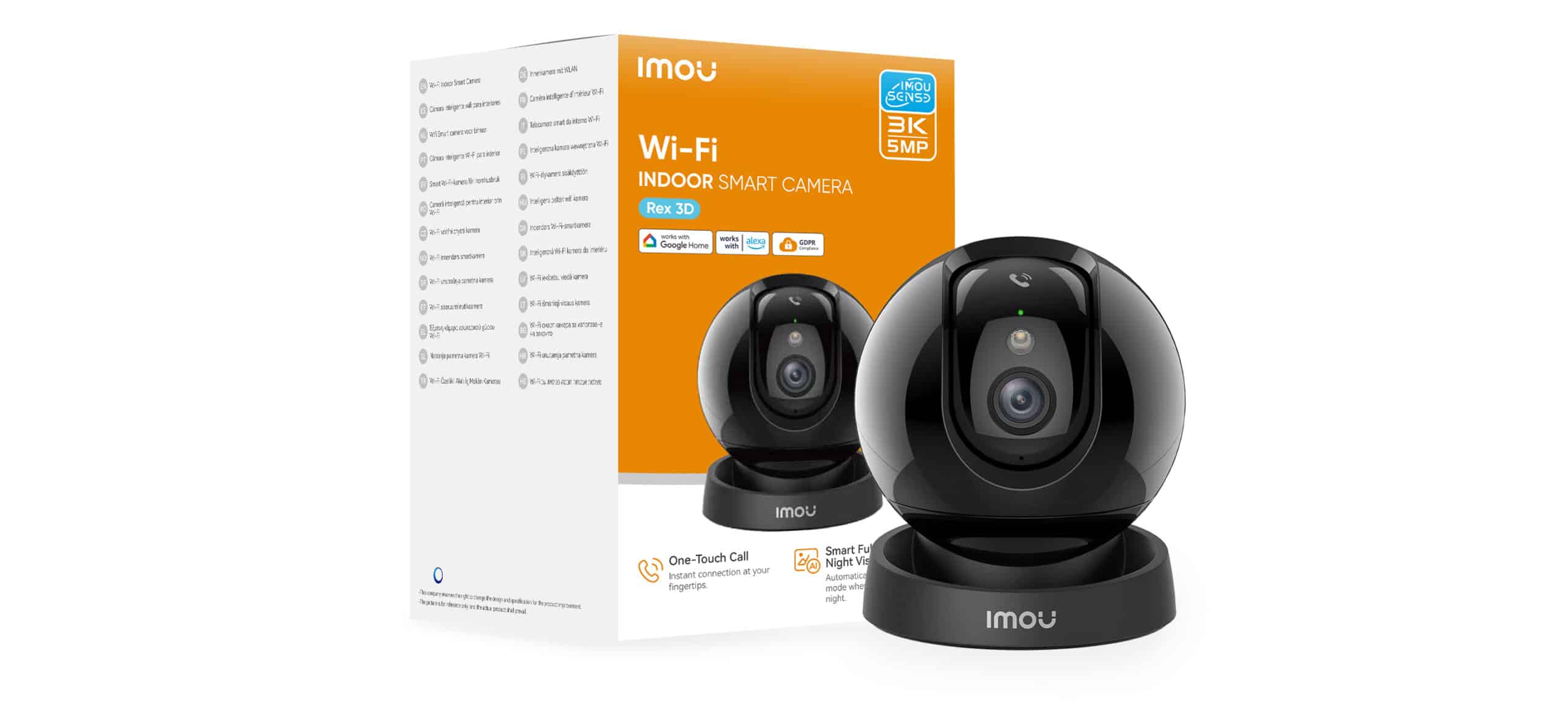 Imou Rex 3D 5MP-R1 Bolvormig IP-beveiligingscamera Binnen 2880 x 1620 Pixels Plafond/wand/bureau - Afbeelding 3