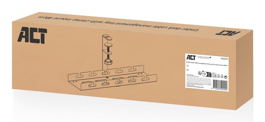 ACT Kabelgoot voor onder een bureau, montage via klemsysteem, 40cm - Afbeelding 2
