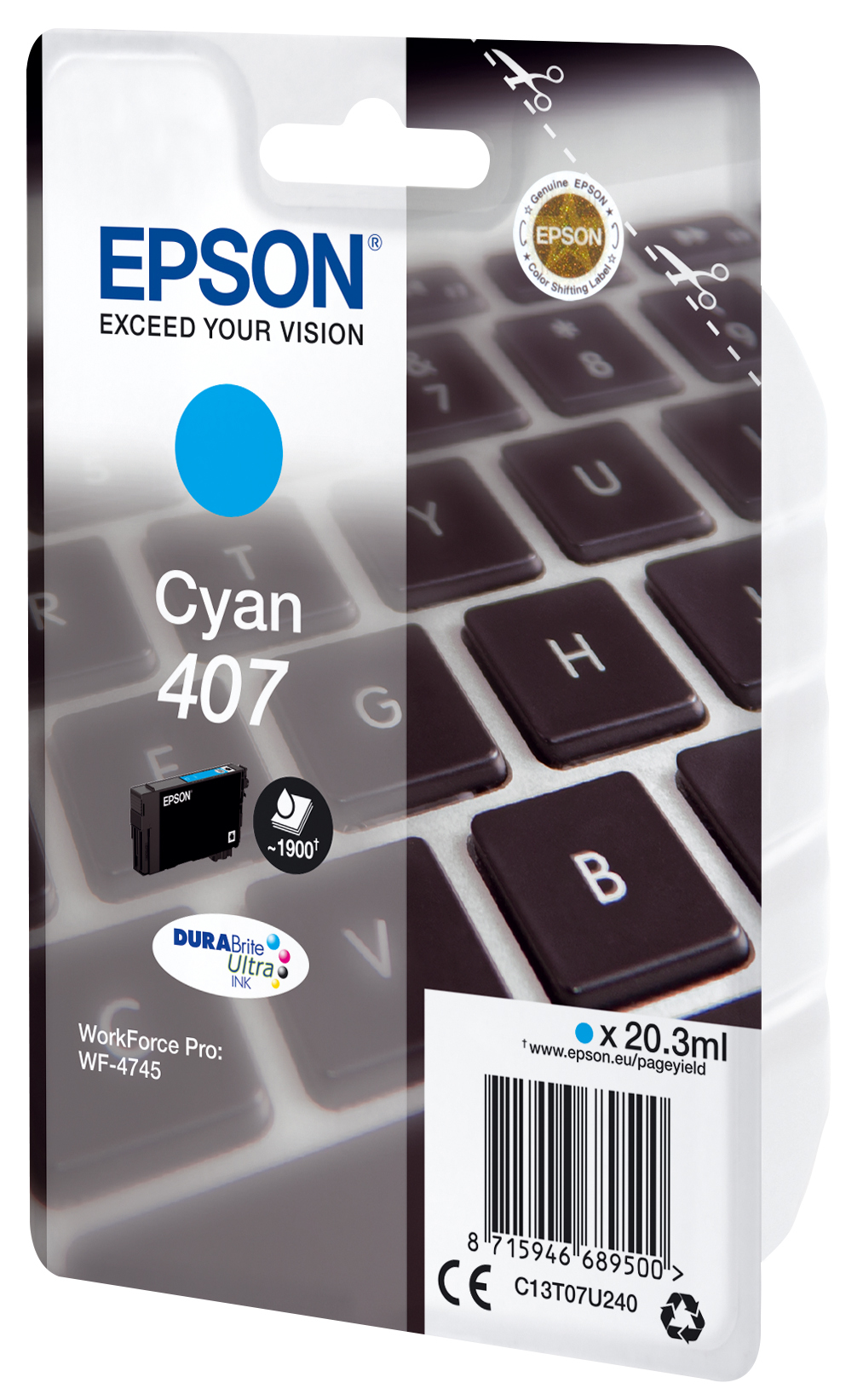 Epson WF-4745 Series Ink Cartridge L Cyan - Afbeelding 2