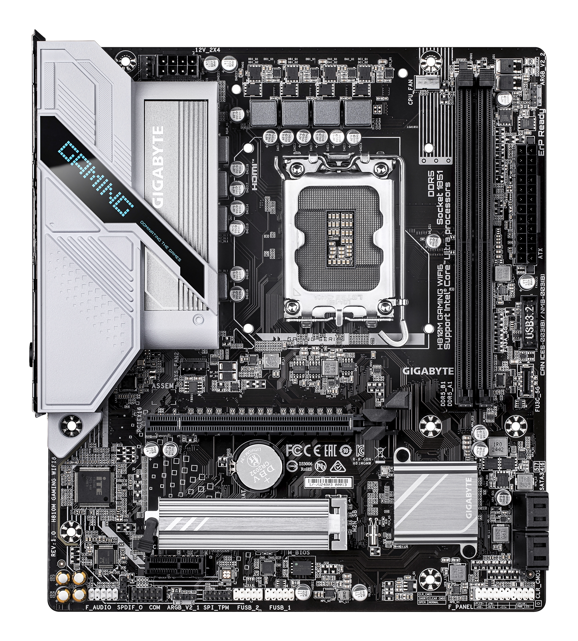 GIGABYTE H810M GAMING WIFI6 moederbord Intel H810 LGA 1851 (Socket V1) micro ATX - Afbeelding 2