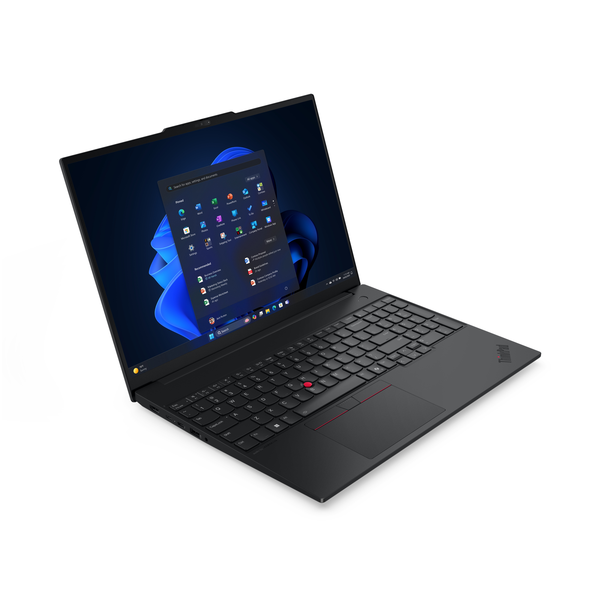 Lenovo ThinkPad E16 Gen 3 (Intel) Copilot+ PC Intel Core Ultra 5 226V Laptop 40,6 cm (16") WUXGA 16 GB LPDDR5x-SDRAM 512 GB SSD Wi-Fi 6E (802.11ax) Windows 11 Pro Belgisch Zwart - Afbeelding 3