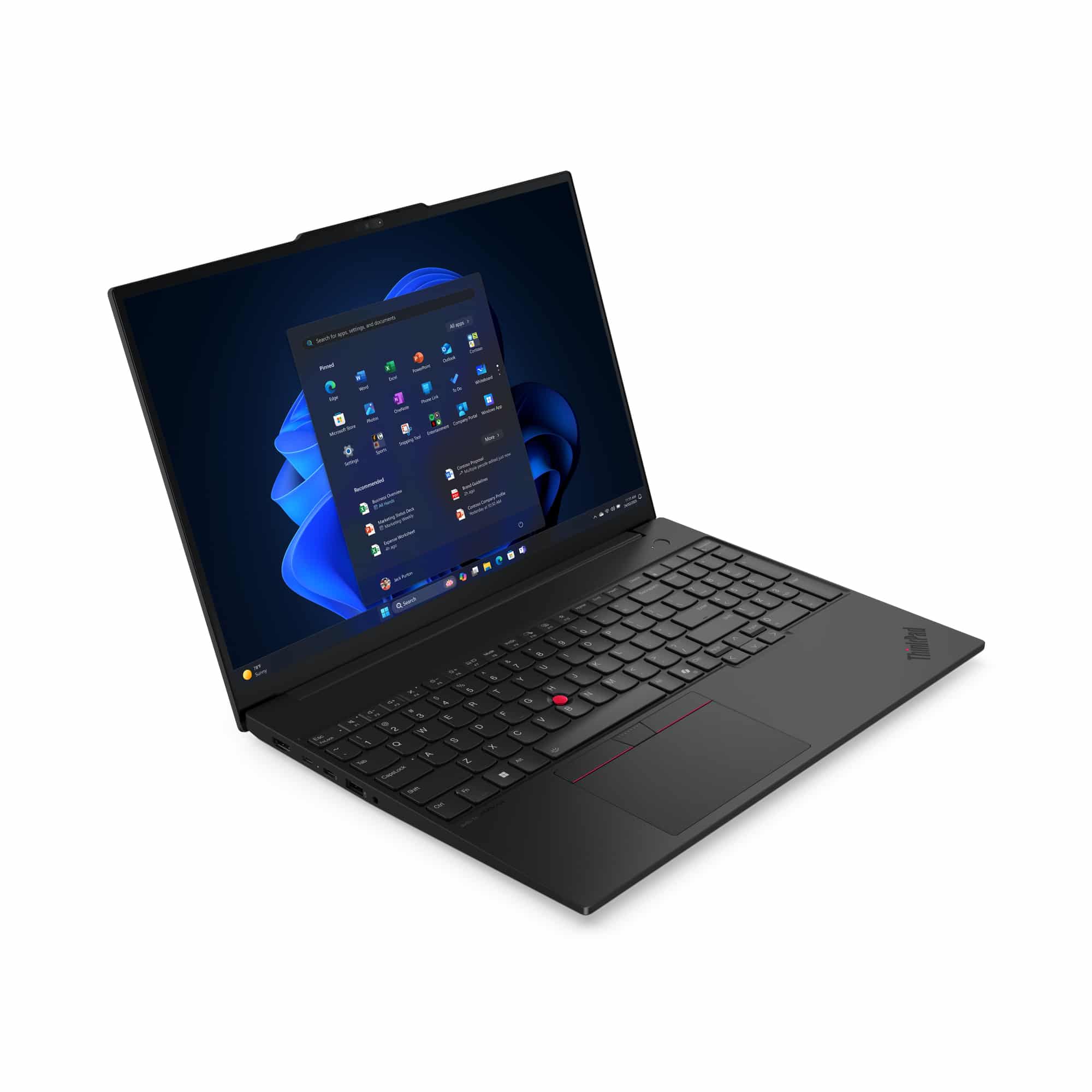 Lenovo ThinkPad E16 Gen 3 (Intel) Copilot+ PC Intel Core Ultra 7 256V Laptop 40,6 cm (16") WUXGA 16 GB LPDDR5x-SDRAM 512 GB SSD Wi-Fi 6E (802.11ax) Windows 11 Pro Belgisch Zwart - Afbeelding 3