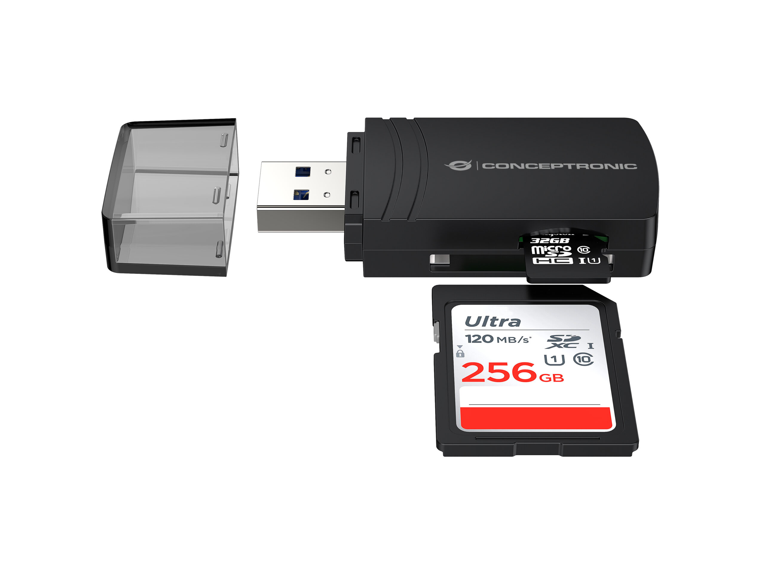 Conceptronic BIAN06B geheugenkaartlezer USB 3.2 Gen 1 (3.1 Gen 1) Type-A Zwart - Afbeelding 3