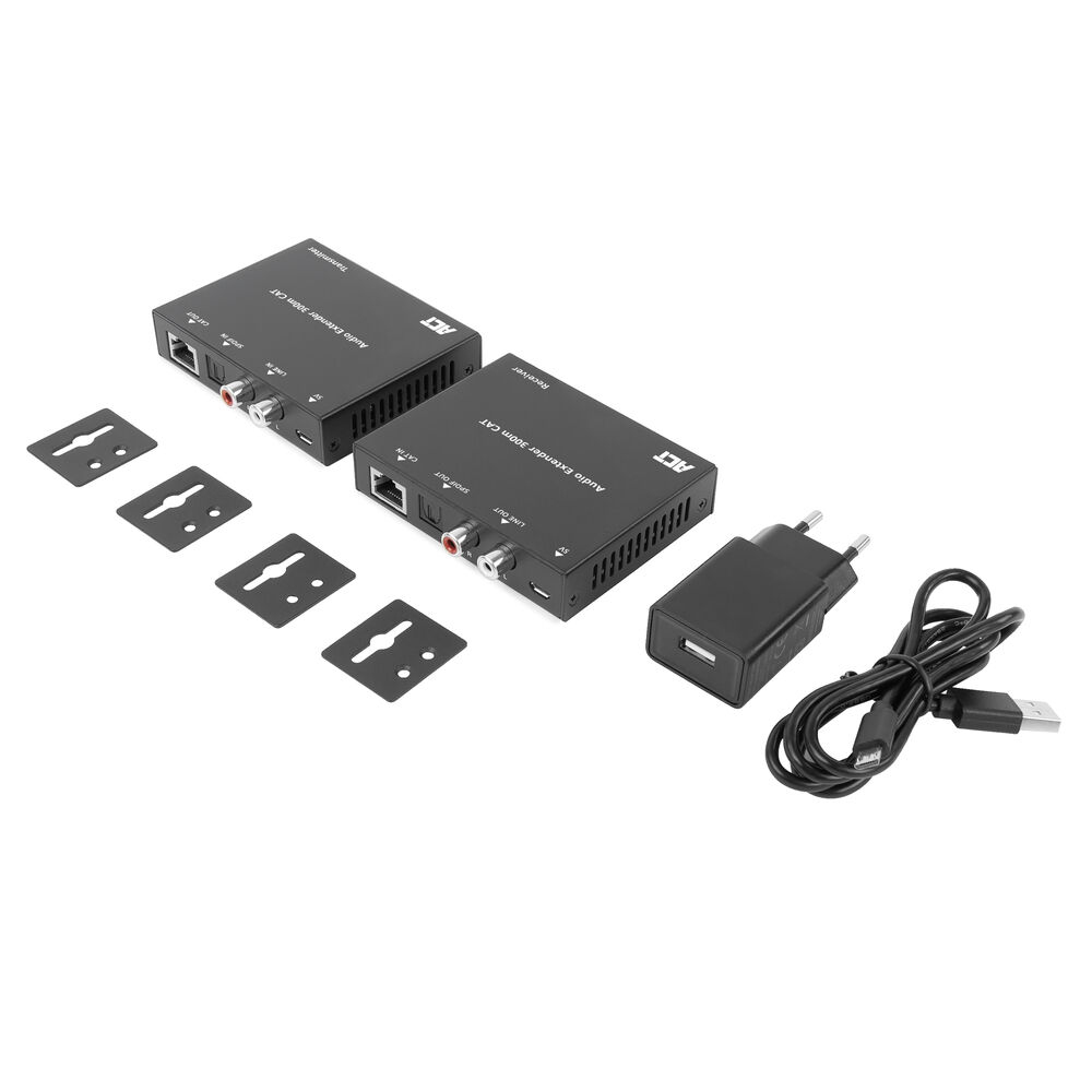 ACT Digitale of analoge audio extender set over CAT5e/6, met DAC, tot 300 meter - Afbeelding 2