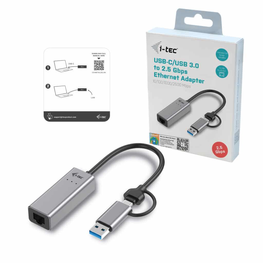 i-tec Metal USB-C/USB-A 2.5Gbps Ethernet Adapter - Afbeelding 4