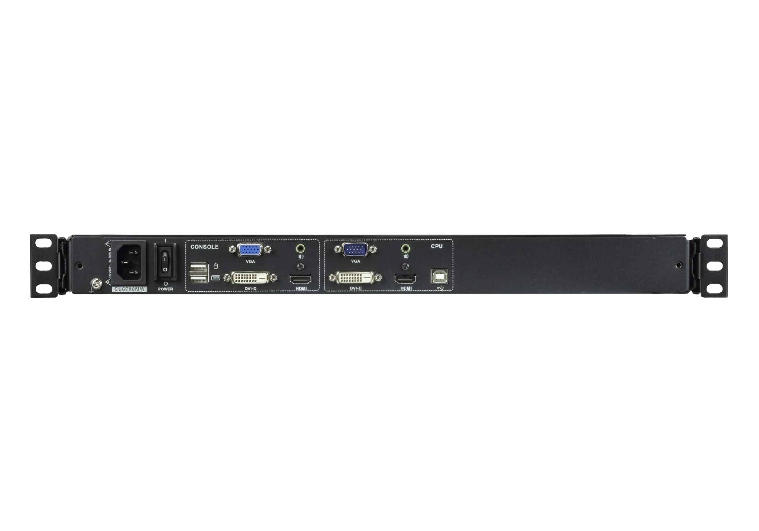 ATEN CL6700MW rack console 43,9 cm (17.3") 1920 x 1080 Pixels Metaal Zwart 1U - Afbeelding 3