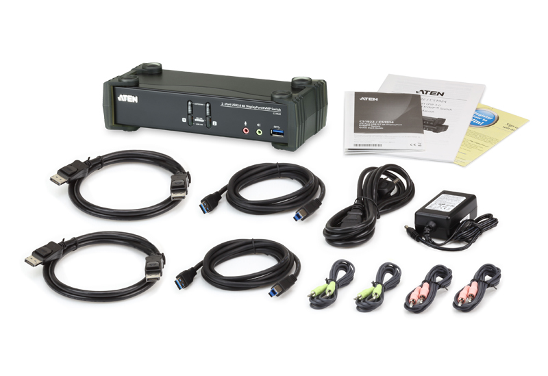 ATEN 2-poorts USB 3.0 4K DisplayPort KVMP™-schakelaar (kabels meegeleverd) - Afbeelding 4