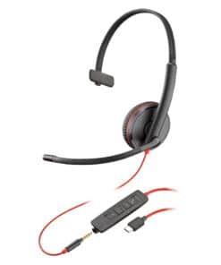 HP Poly Poly Blackwire C3215 Monaural Headset + draagetui