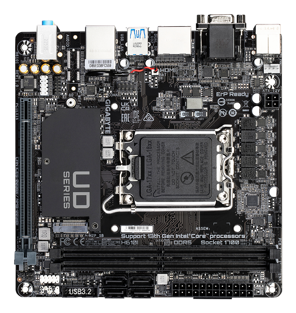 GIGABYTE H610I moederbord Intel H610 Express LGA 1700 mini ITX - Afbeelding 4