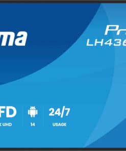 iiyama LH4364UHS-B1AG beeldkrant Digitale signage flatscreen 109,2 cm (43") LED Wifi 500 cd/m² 4K Ultra HD Zwart Type processor Android 24/7 - Afbeelding 2