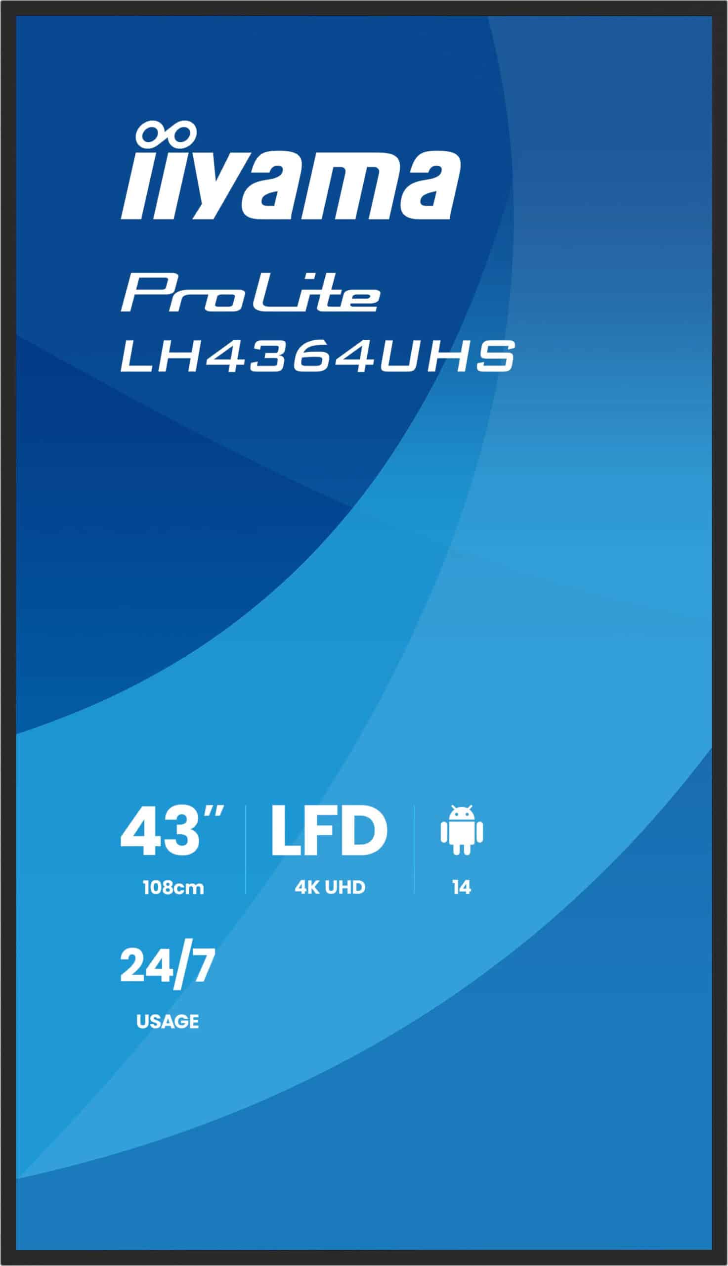 iiyama LH4364UHS-B1AG beeldkrant Digitale signage flatscreen 109,2 cm (43") LED Wifi 500 cd/m² 4K Ultra HD Zwart Type processor Android 24/7 - Afbeelding 3