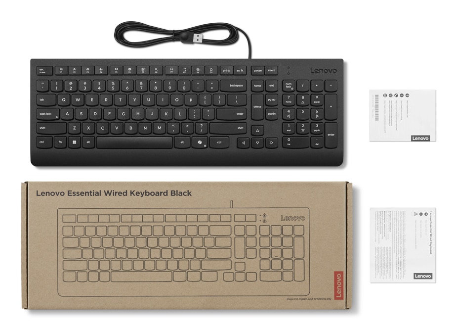 Lenovo 4Y41R64667 toetsenbord Thuis/Werk USB Frans, Duits Zwart - Afbeelding 3