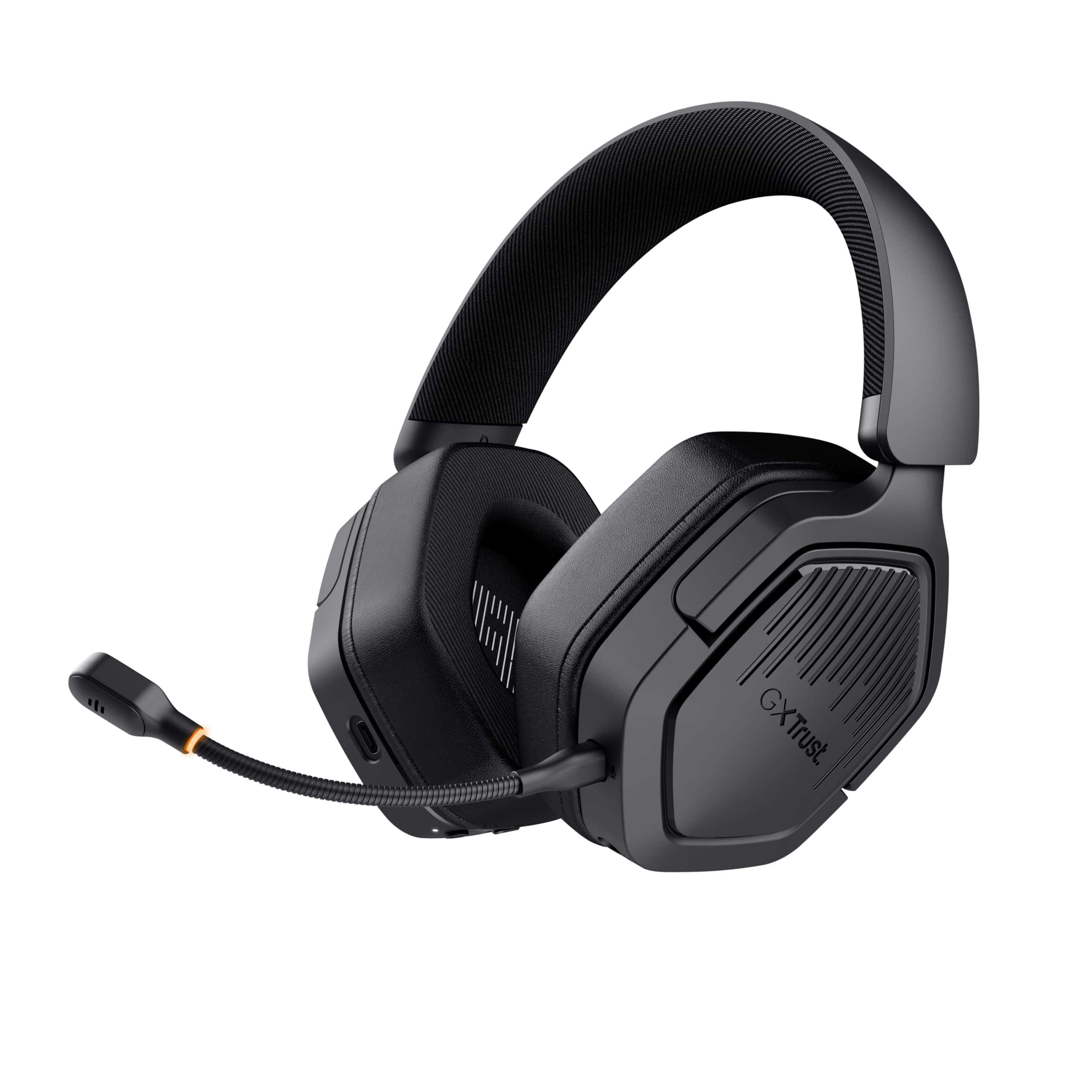 Trust GXT 493 Carus Gaming Headset - Draadloze gamingheadset – Bluetooth en USB verbinding – Afneembare microfoon – Zwart