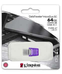 Kingston Technology DataTraveler 64GB microDuo 3C 200 MB/s dubbele USB-A + USB-C - Afbeelding 5
