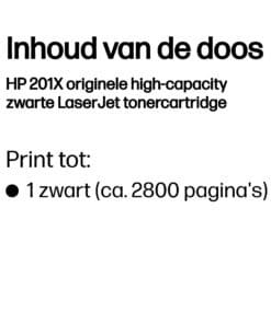 HP 201X originele high-capacity zwarte LaserJet tonercartridge - Afbeelding 2