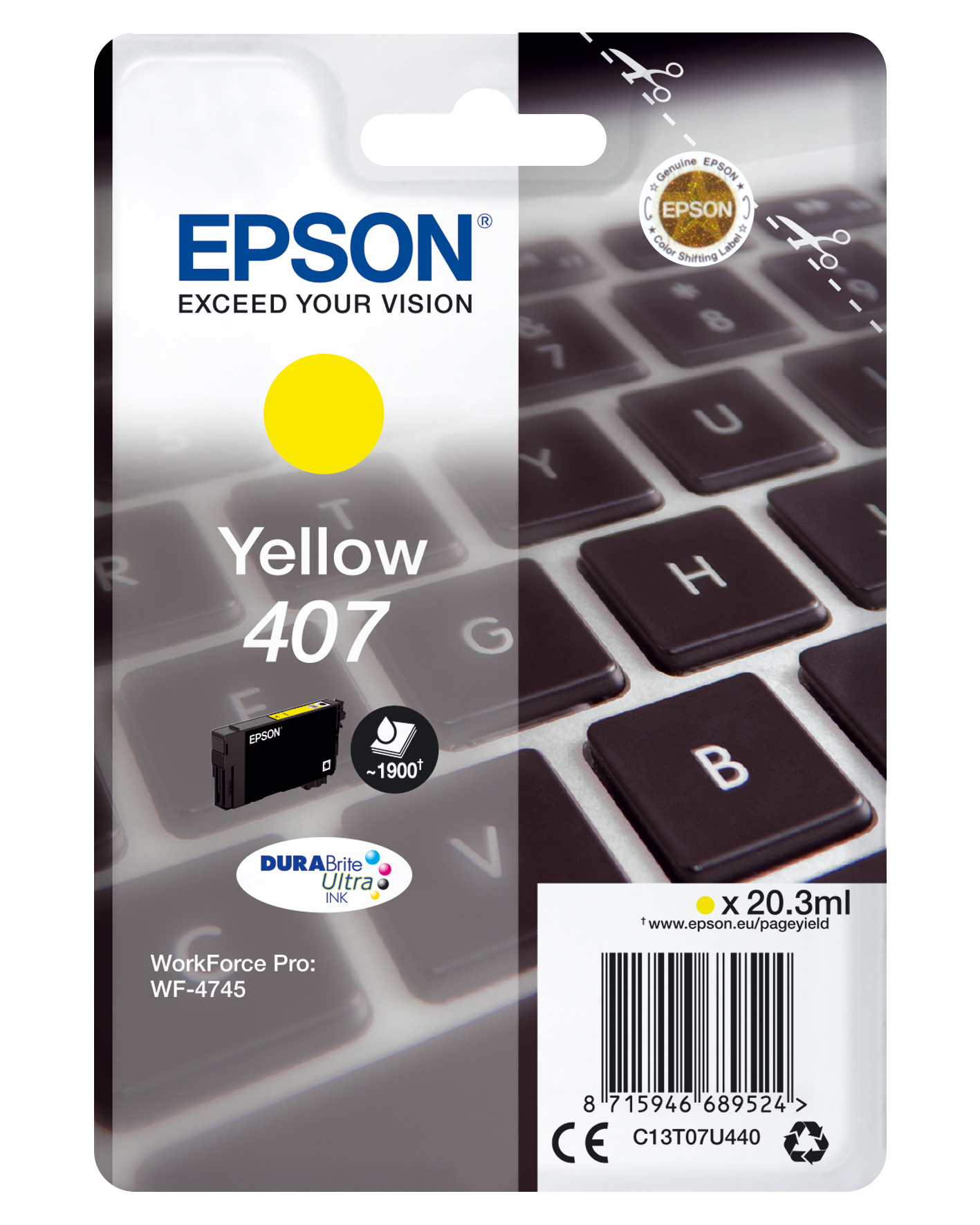 Epson WF-4745 inktcartridge 1 stuk(s) Origineel Hoog (XL) rendement Geel