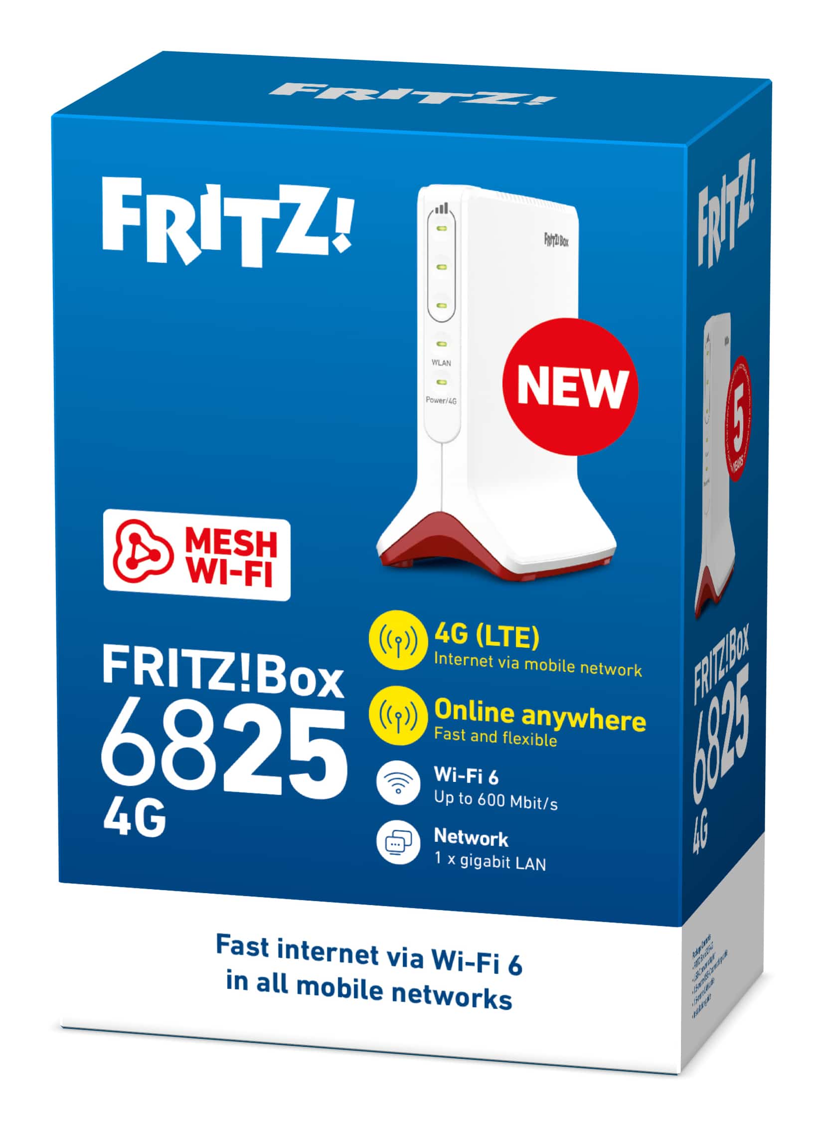 Box FRITZ! 6825 4G International draadloze router Gigabit Ethernet Single-band (2.4 GHz) Wit - Afbeelding 5