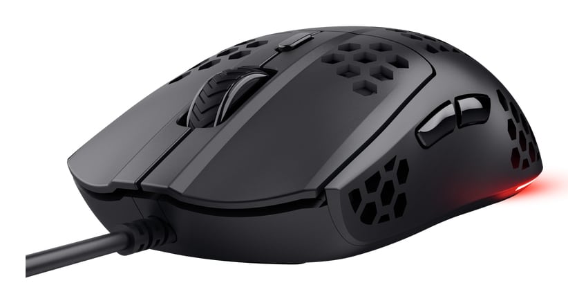 Trust GXT 928 Helox Gaming Muis - Ultralichte gamingmuis – 6 programmeerbare knoppen – 6400 DPI – Zwart